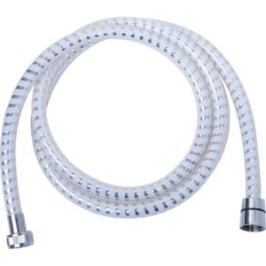 Flexible de douche semi lisse - Odyssea - Blanc chromé - 1,5 m
