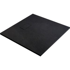 Receveur de douche - Gaïa - Odyssea - Extra-plat - Noir - Effet pierre - 90 x 90 cm