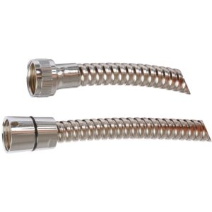 Image produit – Flexible double agrafage chromé écrou fixe – 1,5 m (alt)