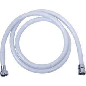 Image produit – Flexible de douche renforcé tressé blanc Odyssea (alt)